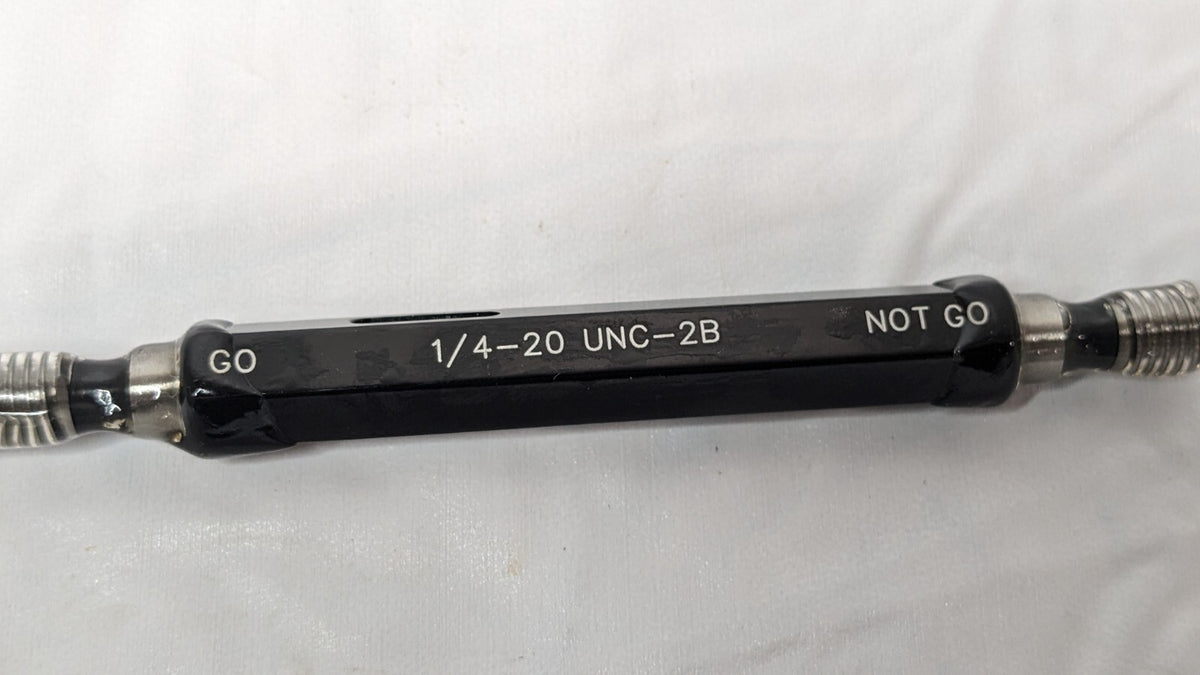 SPI Plug Thread Gage Double End Go & No Go 1/4"-20 UNC-2B W/Certs 34-375-6
