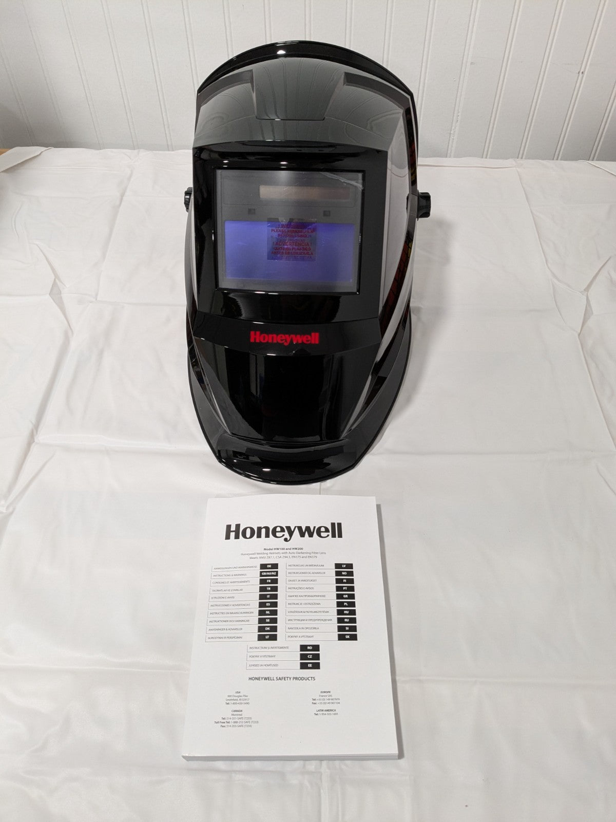 HONEYWELL Welding Helmet: Black, Shade 10, Nylon Fixed Front HW100