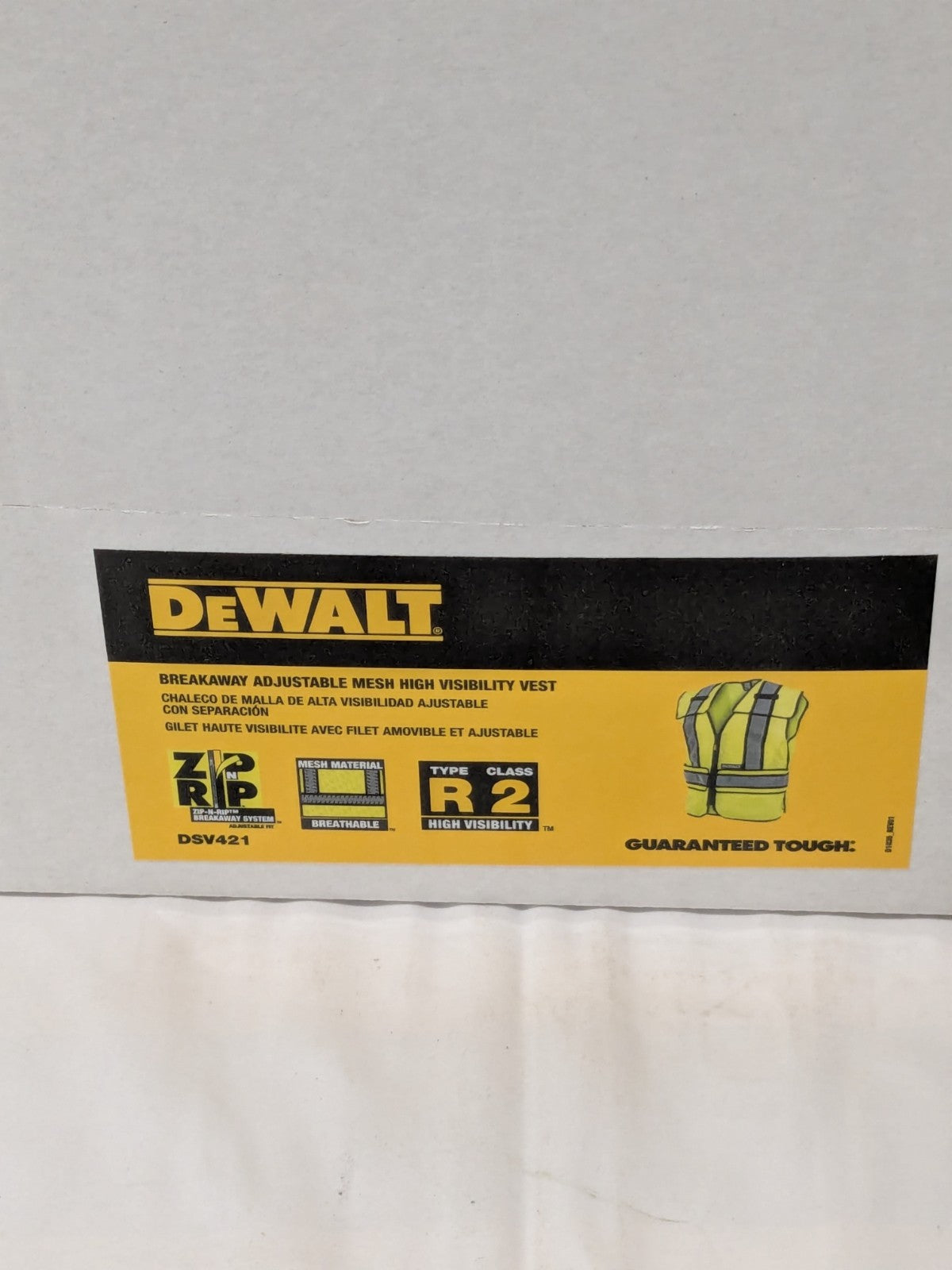 DeWalt ANSI Class 2 Adjustable Breakaway Vest Box of 6 DSV421-XL/3X