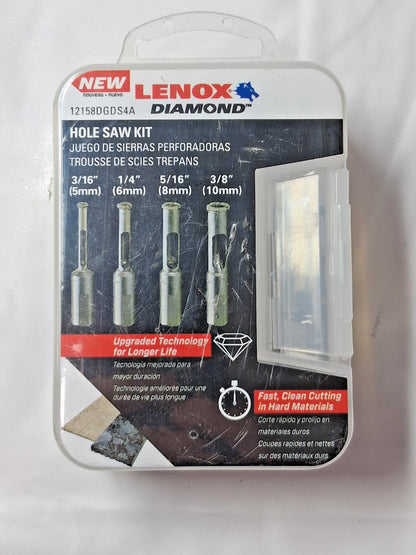 Lenox General Purpose Hole Saw Kits 4Pc 3/16 to 3/8" Dia 12158DGDS4A