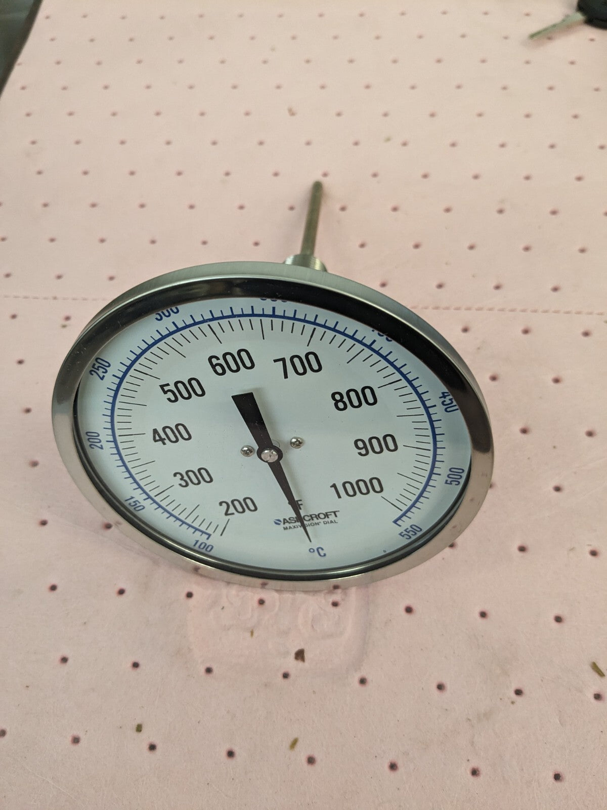 ASHCROFT Bimetal Dial Thermometer: 200 to 1,000 ° F 4" Stem Length 759426067233