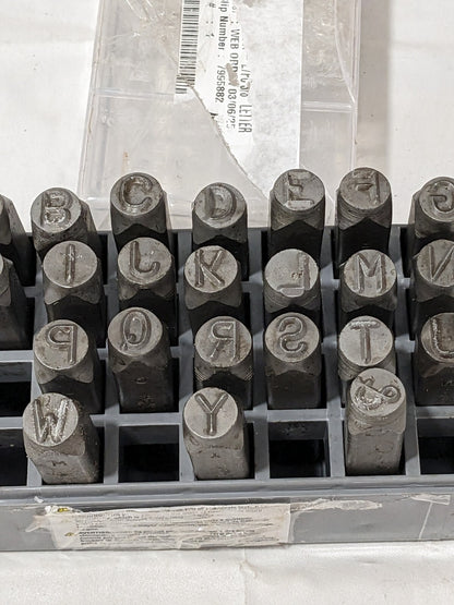 C.H. HANSON Heavy-Duty Stamp Set: 3/8" Character, 23 pc 21151 INCOMPLETE