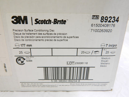 3M Deburring Disc: 7" Dia, Medium Grade, Ceramic, 8600 RPM Qty 25 7100263920