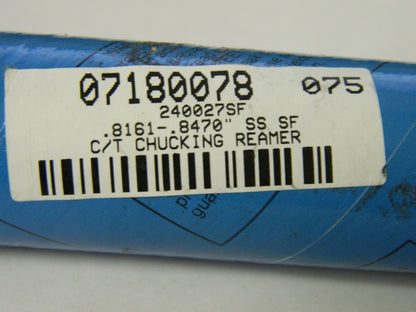 Made in USA #07180078 0.8161" to 0.8470" Carbide Tipped Chucking Reame