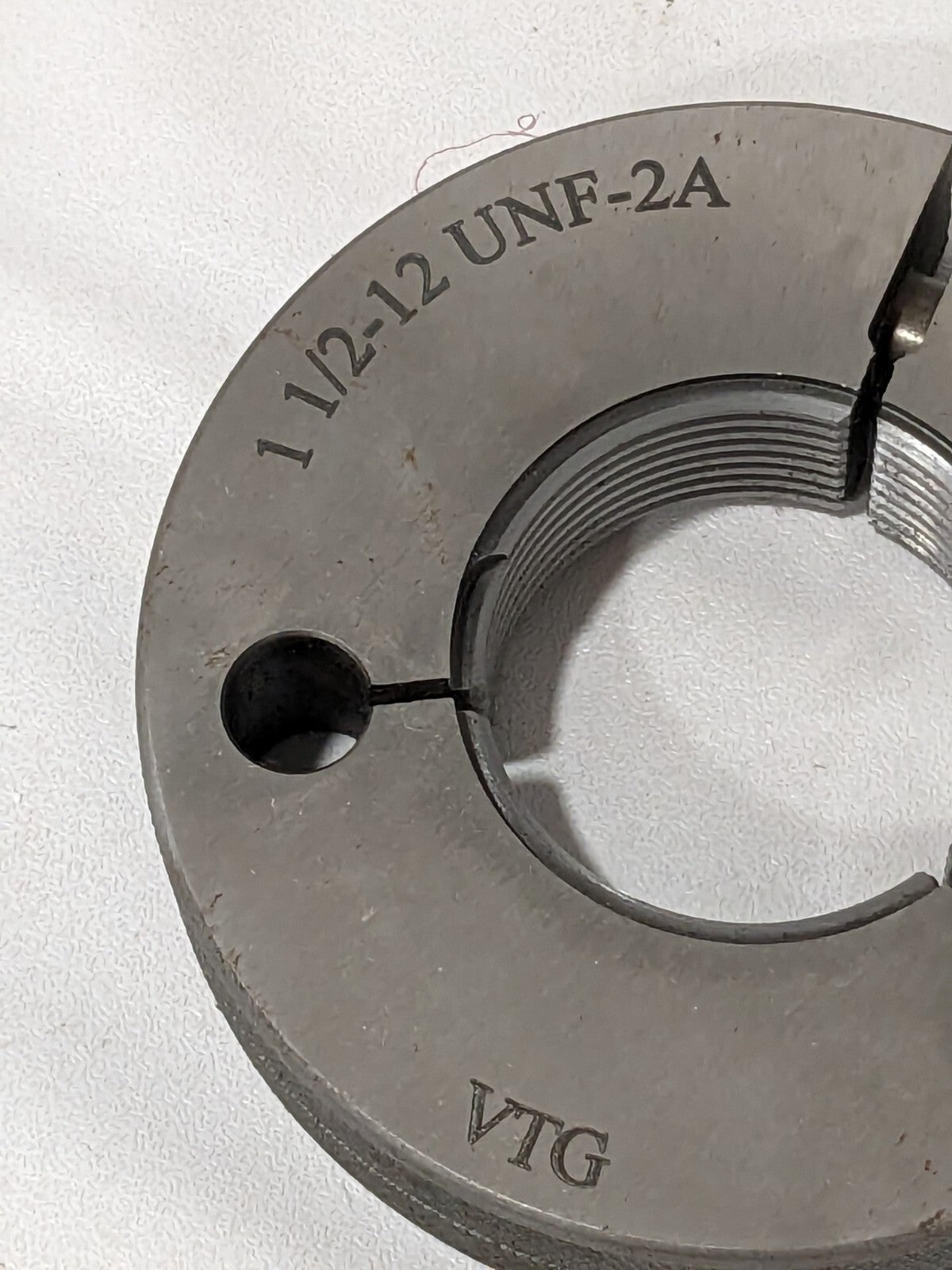 Vermont Gage Threaded Ring Gage: 1-1/2-12 Thread, UNF, Class 2A, No Go 361188030