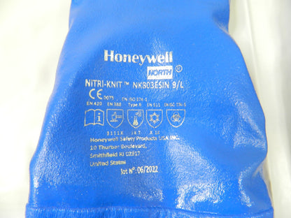 HONEYWELL Chemical Resistant Gloves: Nitrile 26'' OAL Large 1 Pair NK803ESIN/9