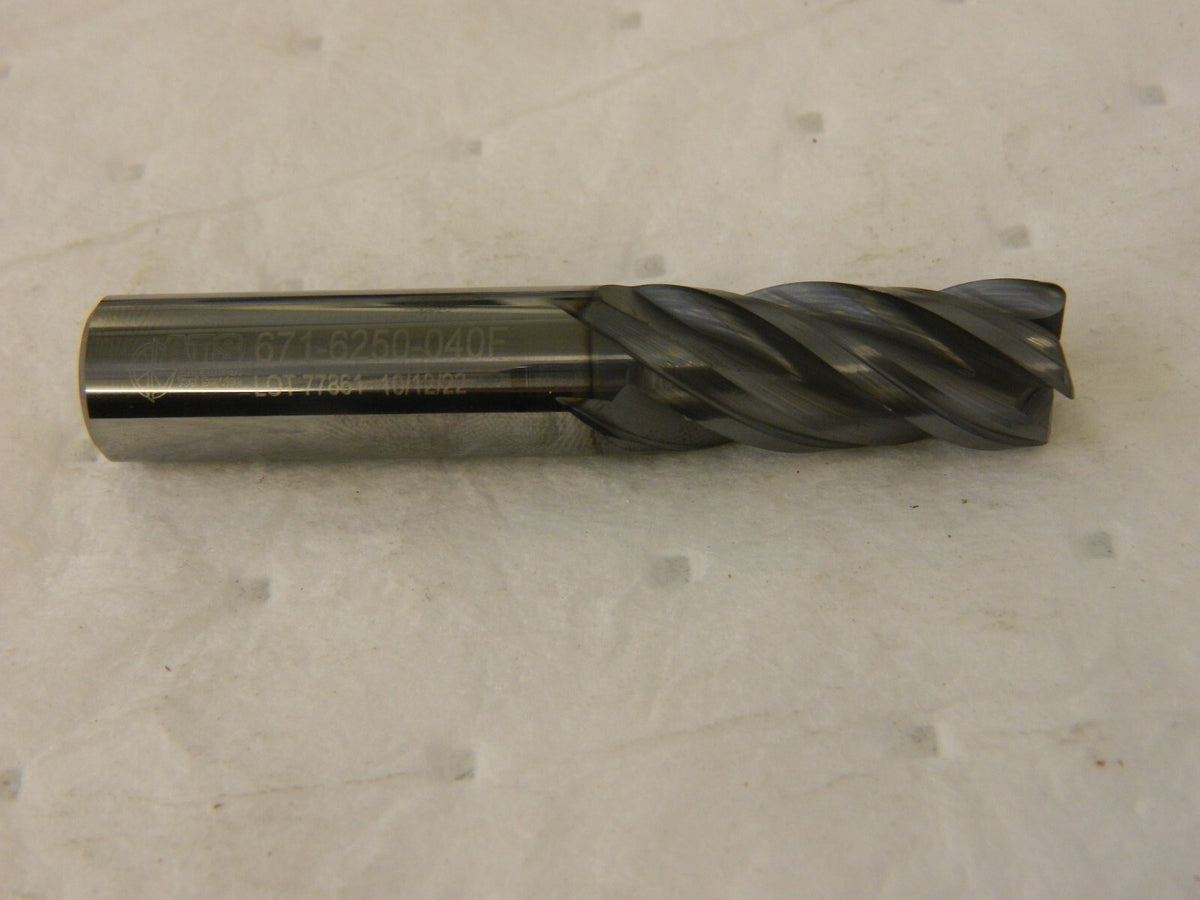 AMERICAN TOOL SERVICE Corner Radius End Mill: 5/8" Dia 4 Fl 671-6250-040