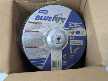 Norton BLUEfire Depressed-Center Wheels ZA Type 27 9"x1/8"x5/8"-11 66252843187