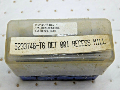 Taurus Tools Recess Mill CPM REX-20 Steel 3-1/2" OAL 4FL QTY 10 5233746-T6