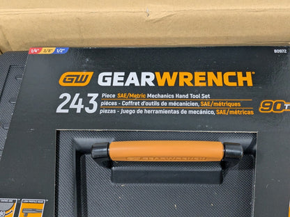 GEARWRENCH 243 Piece 12 Point Mechanics Tool Set W/3 Drawer Storage Box 80972