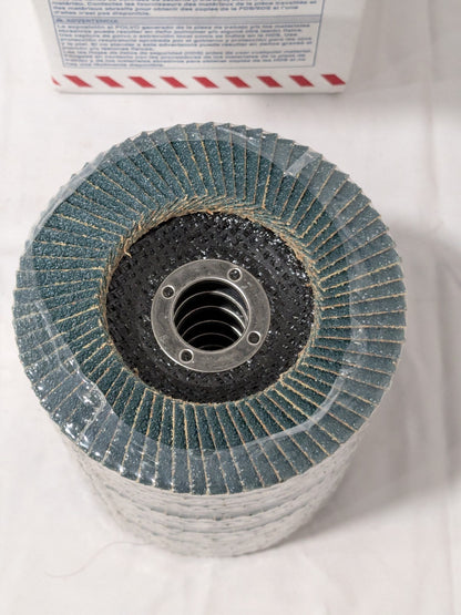 United Flap Disc: 4-1/2" Dia, 7/8" Hole, Zirconia Alumina, Type 27 Qty 10 78006