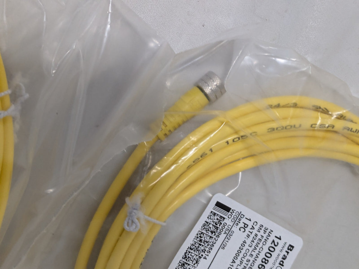 (4) Brad M8 Female Straight to Pigtail Cordset Sensor and Receptacle 3 Amp