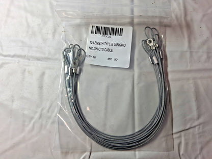 Professional 12" Long Steel Cable Loop Eye End Quick Release Pin Lanyard P20023