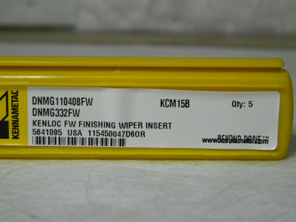 Kennametal Carbide Turning Insert DNMG332 FW Grade KCM15B Qty 5 5641095