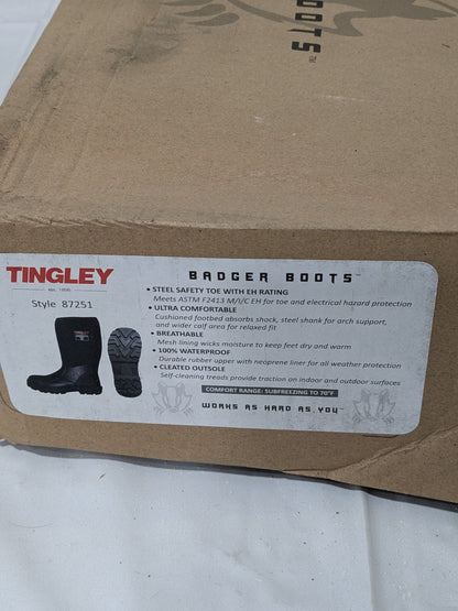 Tingley Badger Tall Rubber Boots, Steel Toe, 15" Height SZ 7 87251.07