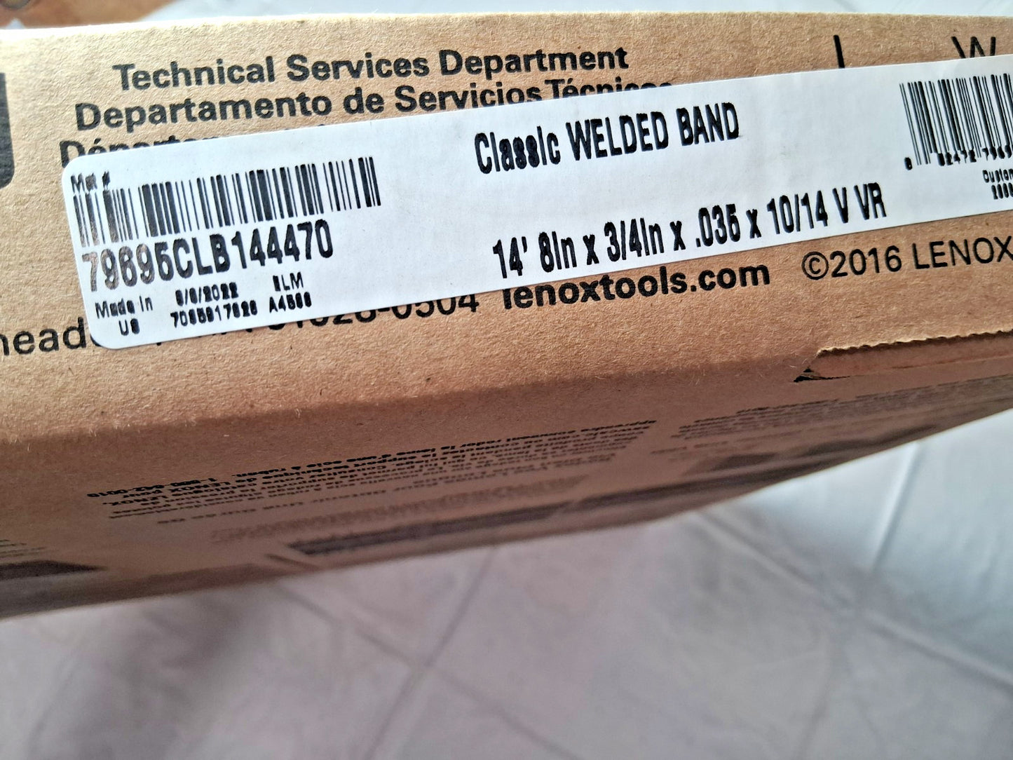 Lenox Welded Bandsaw Blade 14' 8 Long x 3/4" Wide x 10 to 14 TPI 79695CLB144470