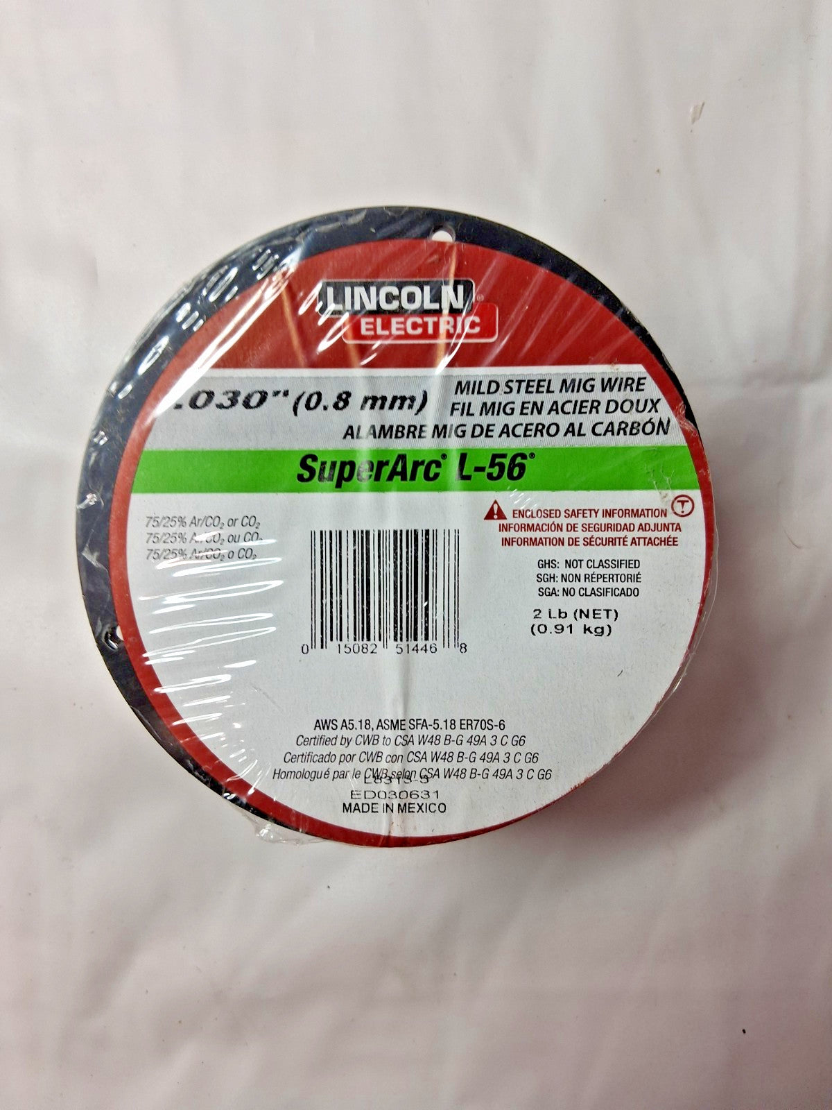 Lincoln Electric MIG Wire SuperArc L-56 .030 DIA 2 LB Spools QTY4 ED030631