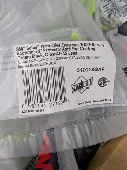 (20) 3M Safety Glasses: Anti-Fog & Scratch-Resistant, Polycarbonate 7100079049