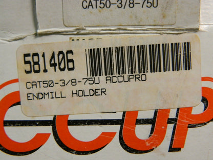 Accupro CAT50 3/8 - 75U End Mill Holder 581406