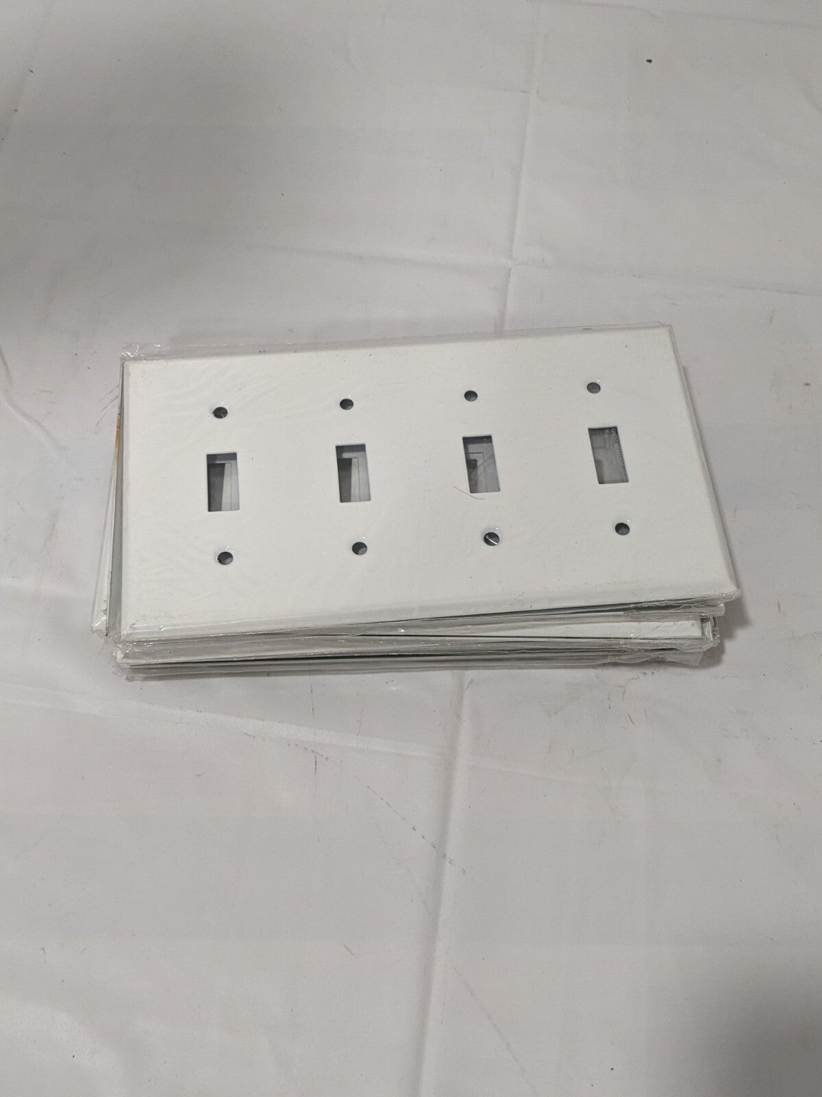 United Electric 4 Gang Steel White Toggle Plate QTY 10 US86074