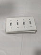 United Electric 4 Gang Steel White Toggle Plate QTY 10 US86074
