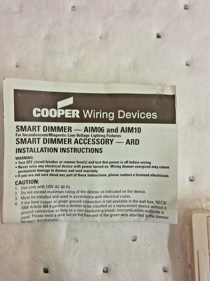 Cooper Wiring Devices Accessory Dimmer ARD-C2