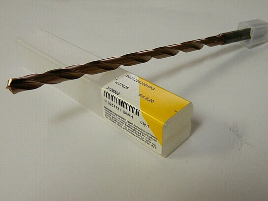 Kennametal Solid Carbide Extra Length Drill Bit 6.2mm 135° 2 Flute 3128505