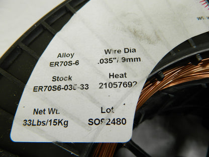 WELDER'S CHOICE MIG Welding Wire: 0.035" Dia 33 lb ER70S6-035-33