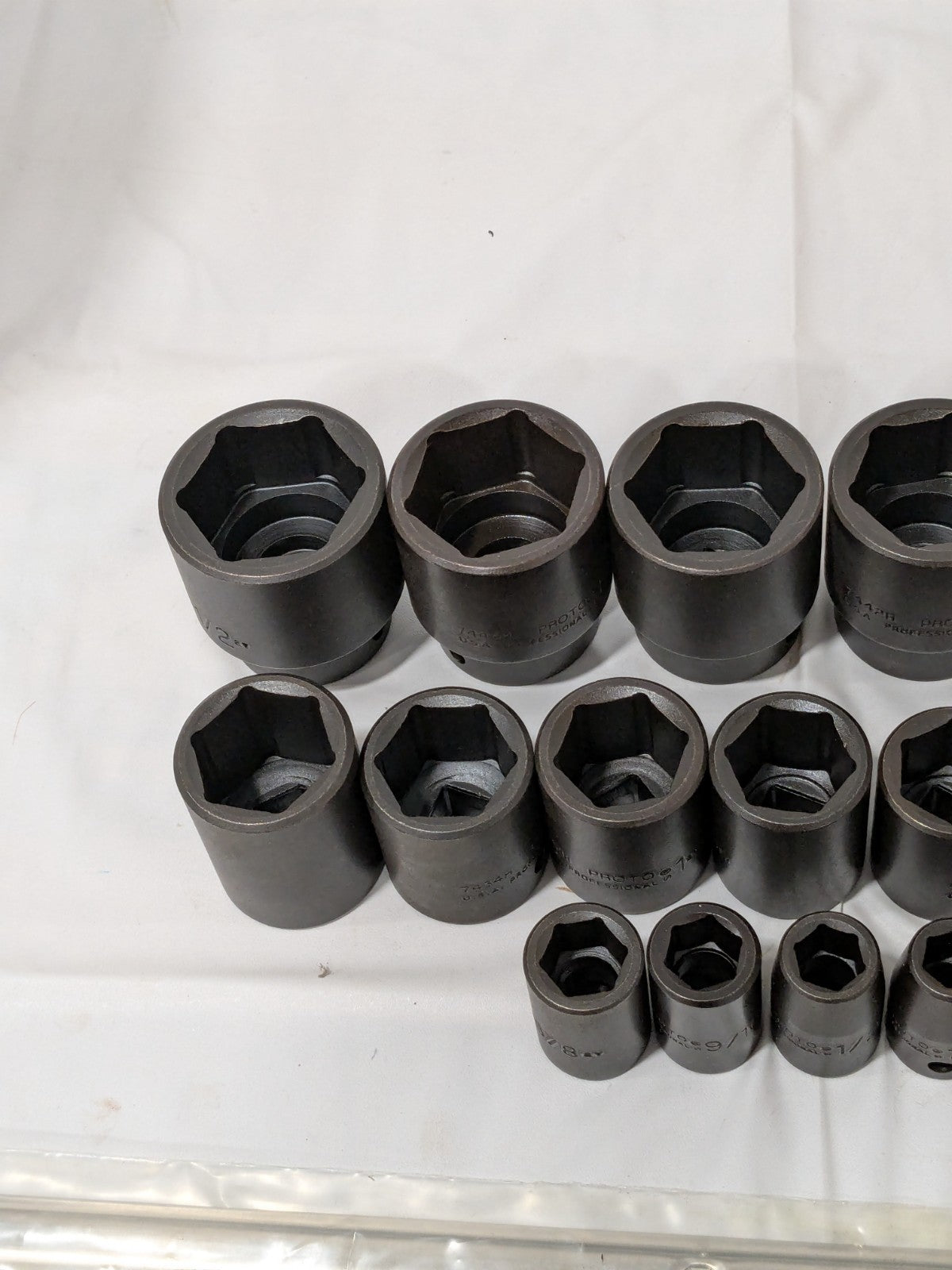 Proto Socket Set: Impact Standard, 19 Pc, 1/2" Drive, 3/8 to 1-1/2" J74106