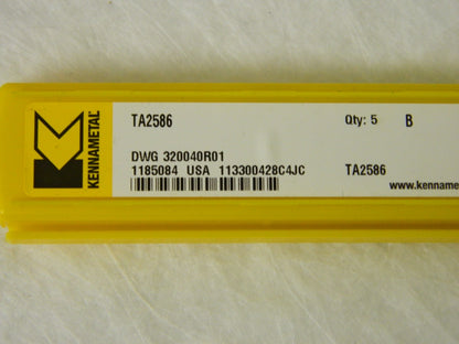 Kennametal TA2586 B Carbide Insert QTY 4  1185084