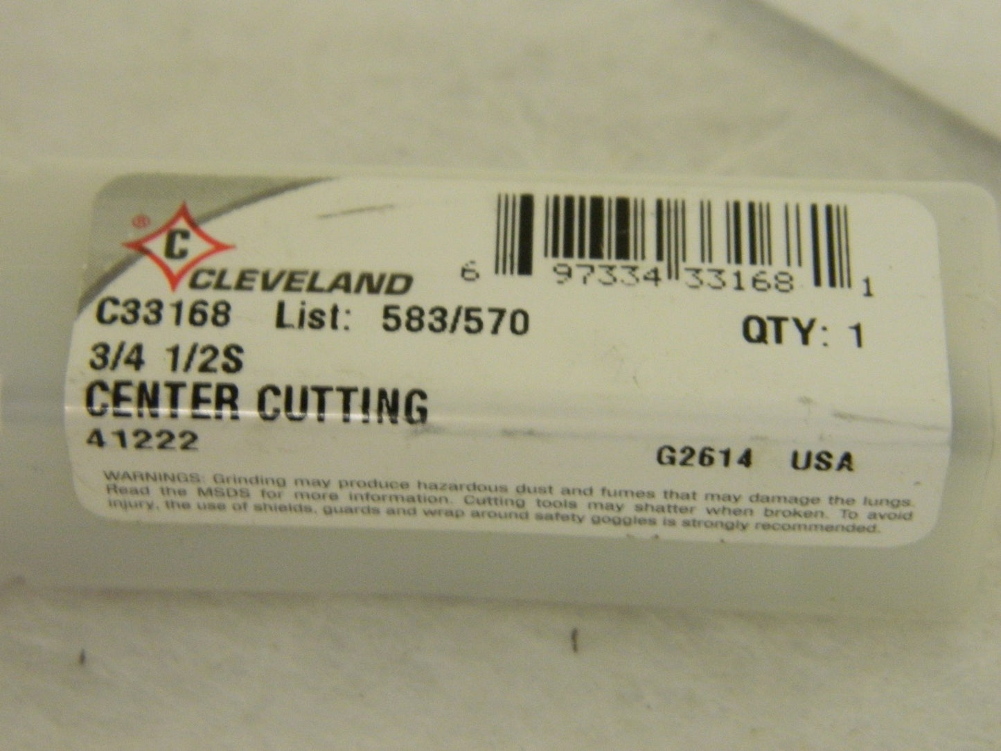 Cleveland Style HG-4C 0.75" x 3.625" 4FL Single End Bright HSS End Mill C33168