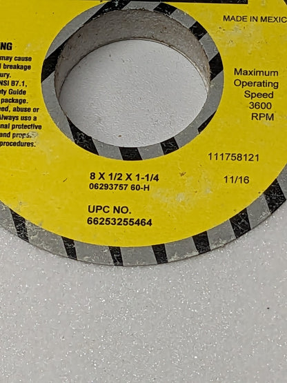 TRU-MAXX Surface Grinding Wheel 8" X 1/2" X 1-1/4", 60 Grit 66253255464