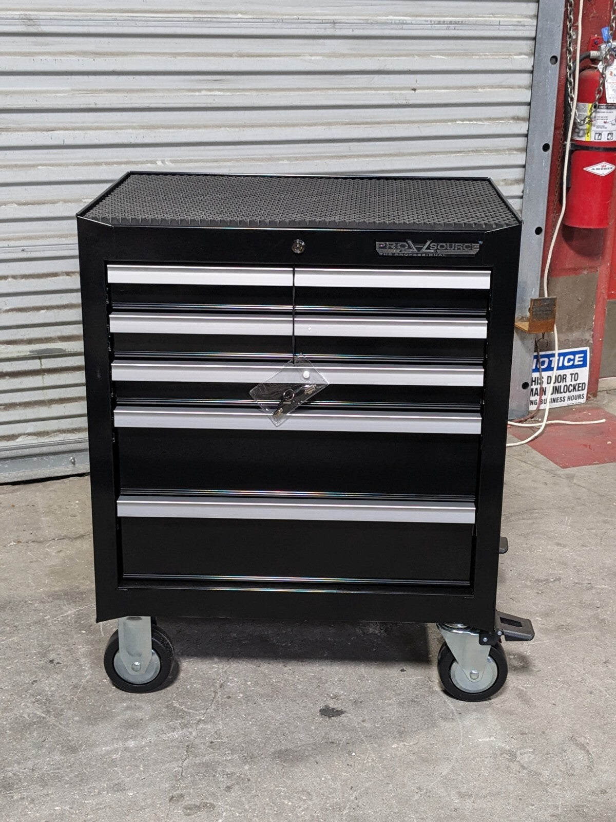 Pro Source 5 Drawer Tool Box Roller Cabinet 33 x 26 x 18 Steel Black