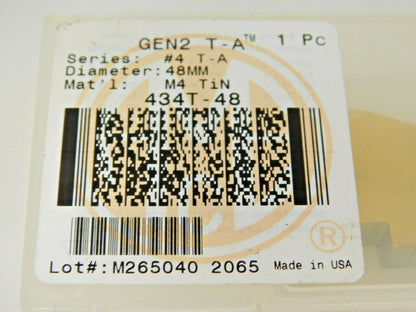 A M & E Replaceable Drill Insert HSS TiN Series 4 48mm Diam 434T-48