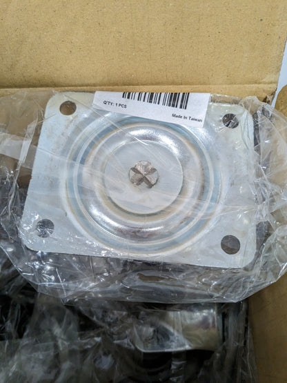 Swivel Top Plate Caster Rubber, 4" Wheel Dia, 1-1/4" Wheel Width Qty 1