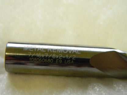 Metal Removal 7/16" x 7/16" x 7/8" x 2-1/2" 3FL Single End M