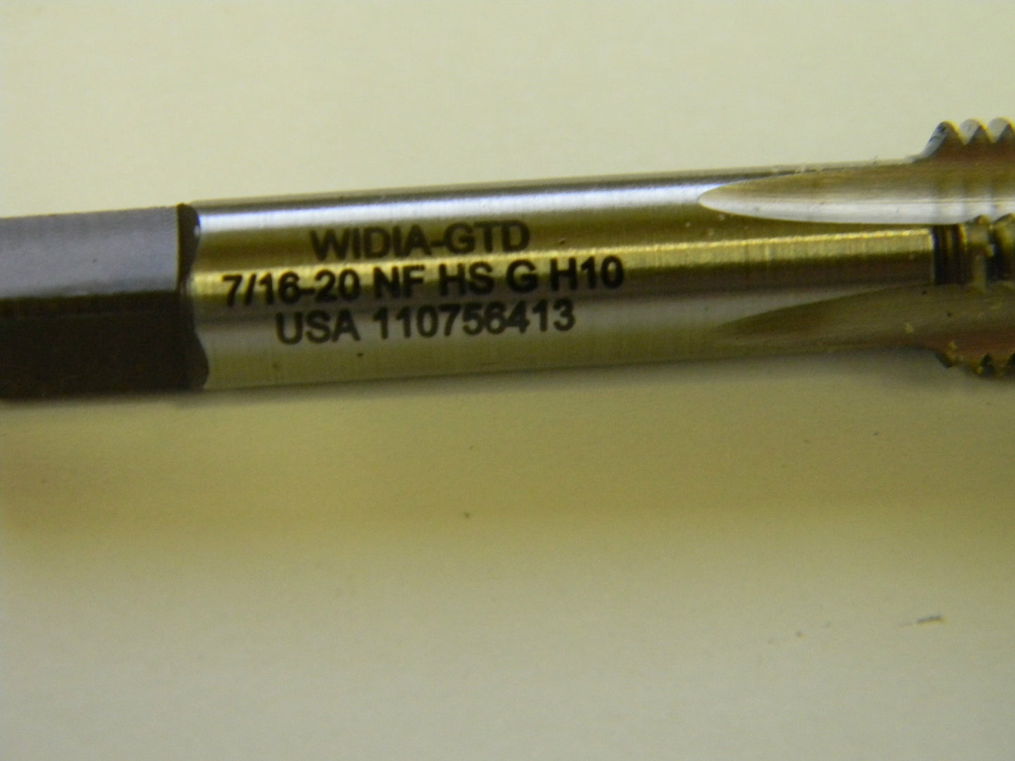 Widia GTD 7/16-20 H10 4-Flute Bottoming HSS Hand Taps Qty. 6 USA Model 64286