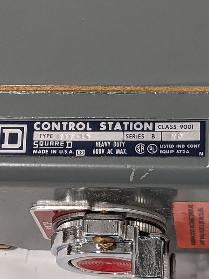 Square D Heavy Duty 600V AC Unit Control Station "Stop" 9001-KYK-15