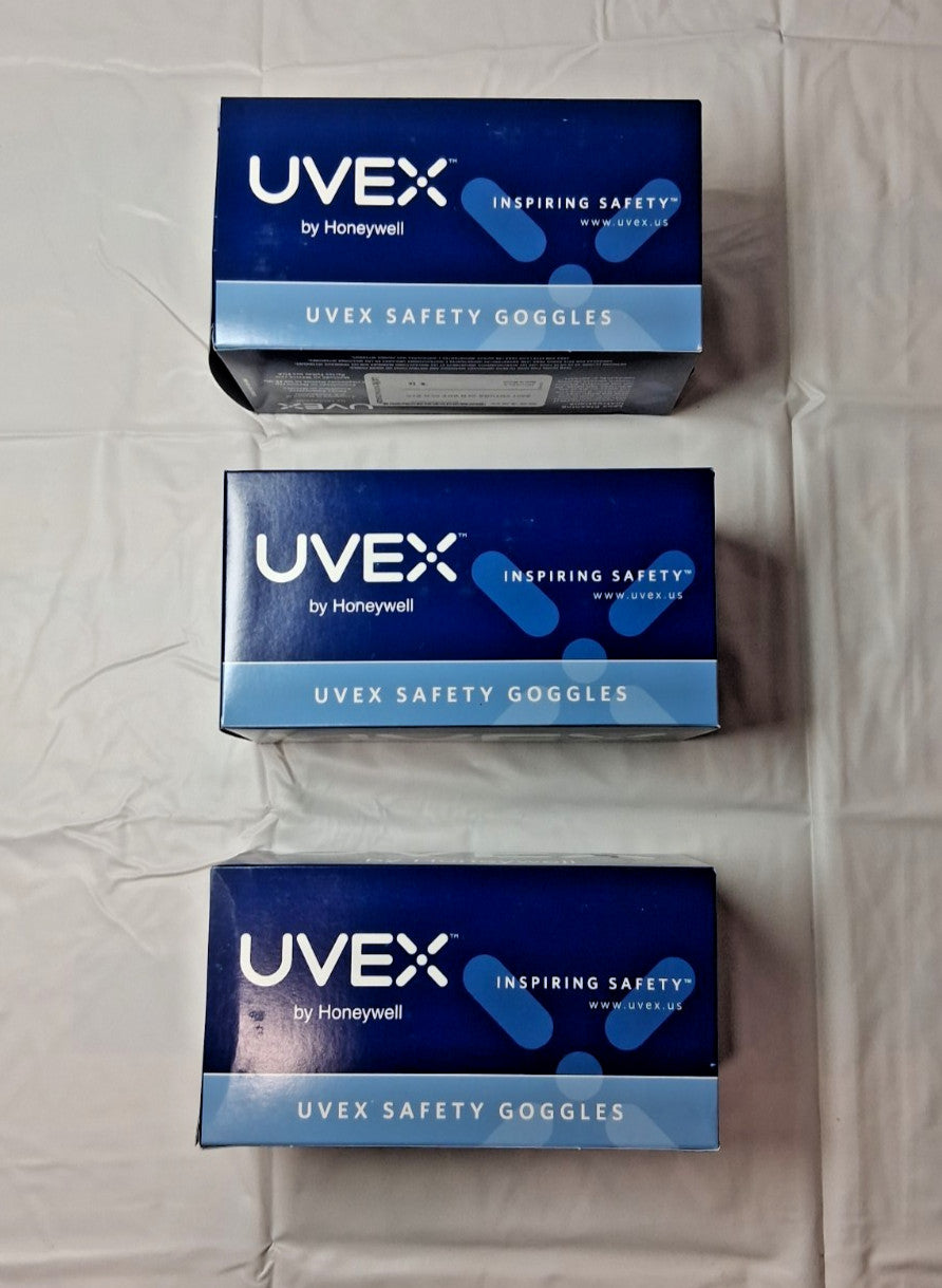 Uvex Futura Safety Goggles Clear Anti-Fog OTG Indirect Vent Qty 3 S345C