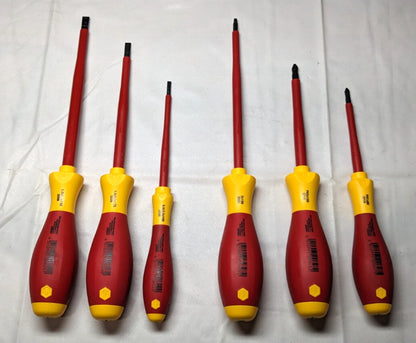 WIHA Screwdriver Set 6 Pc Insulated Slotted Phillips Square 32097 INCOMPLETE SET