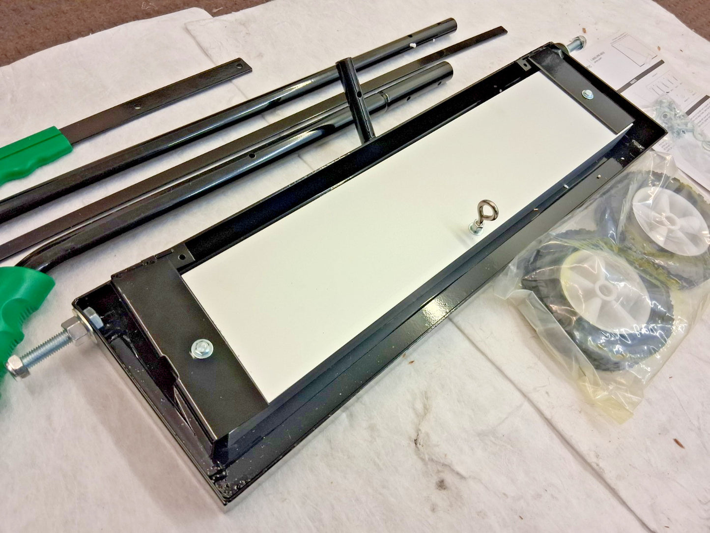 Sheilds Magnetics 24" Self-Cleaning Push Magnet Sweeper With Wheels SRS-24