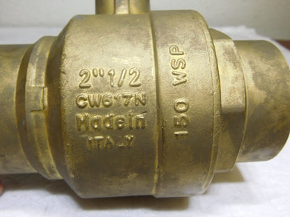 Midwest Control Brass Ball Valve 2-1/2 Pipe Full Port 600 WOG Rating BVS-250