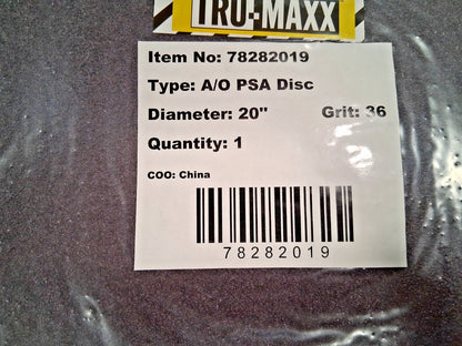 Tru-Maxx Aluminum Oxide PSA Discs QTY5 20" Dia 78282019