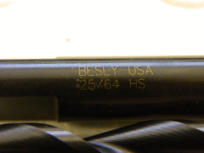 Besly qty 12 25/64 DRILLS HSS TURBOFLUTE 28519
