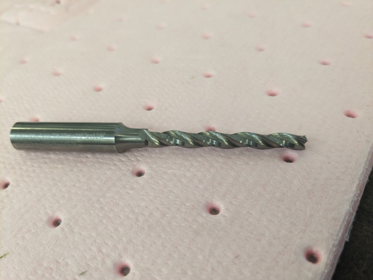 Tapered End Mill: 0.5 ° per Side, 3/16" Small Dia, 1-3/4" LOC 3 Fl hss KK-307