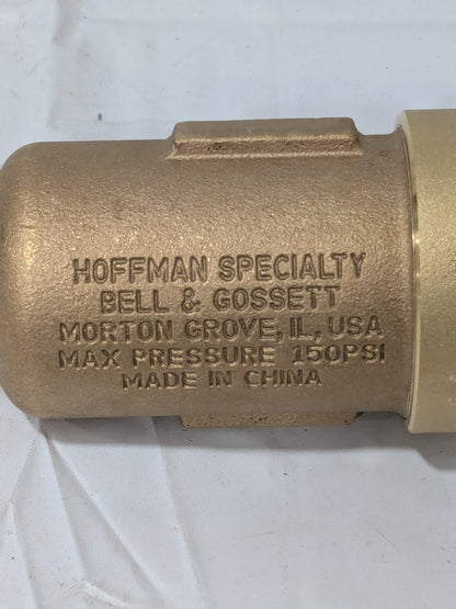 HOFFMAN Cast Brass Water Vent 1/8" Inlet, 3/4" Outlet, 150 Max psi 401485