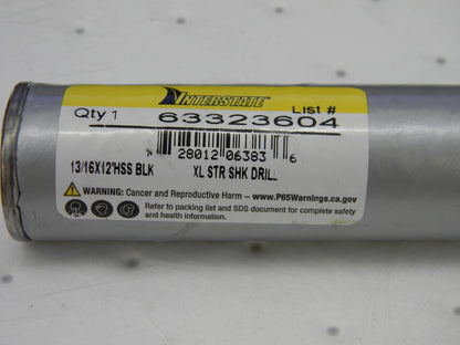 INTERSTATE HSS Extra Length Drill Bit 0.8125 Dia, 118 ° 63323604