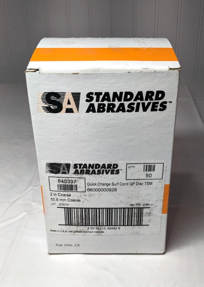 STANDARD ABRASIVES Quick-Change Disc GP TSM 2" Dia Coarse *BOX OF 50*  840337