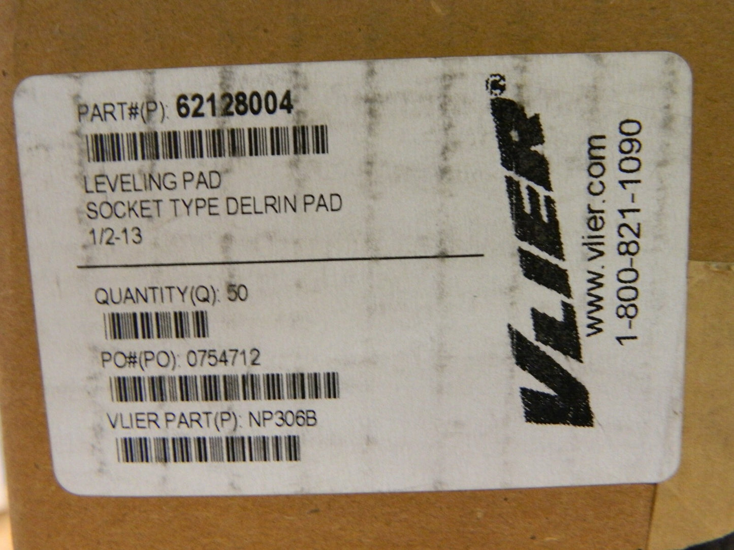 Vlier Leveling Pad 700 Lb 1/2-13 1-1/8" OAL Steel Stud Socket Type Qty 50 N