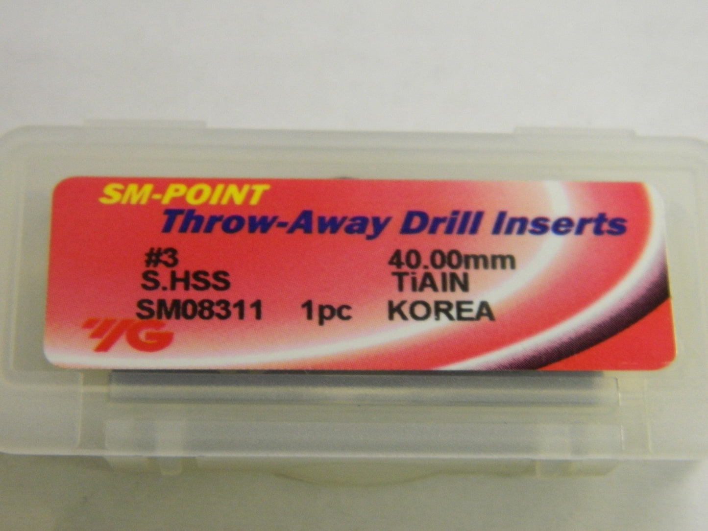 YG1 40.0 mm X 6.4 mm Cobalt Steel SM Point Throw-Away Drill Insert TiAlN QTY 2